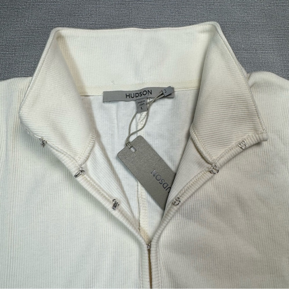 NWT New $145 Hudson Long Sleeve Hook & Eye Ecru Bodysuit Size L - Picture 6 of 10